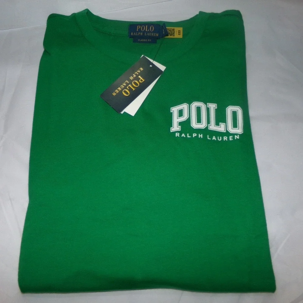 Polo Ralph Lauren Mens SZ LRG Green Logo Crewneck T-Shirt NWT